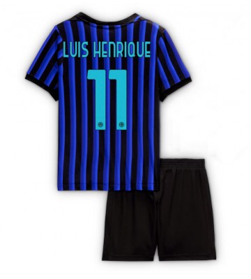 Inter Milan Luis Henrique #11 Replica Home Stadium Kit for Kids 2025-26 Short Sleeve (+ pants)